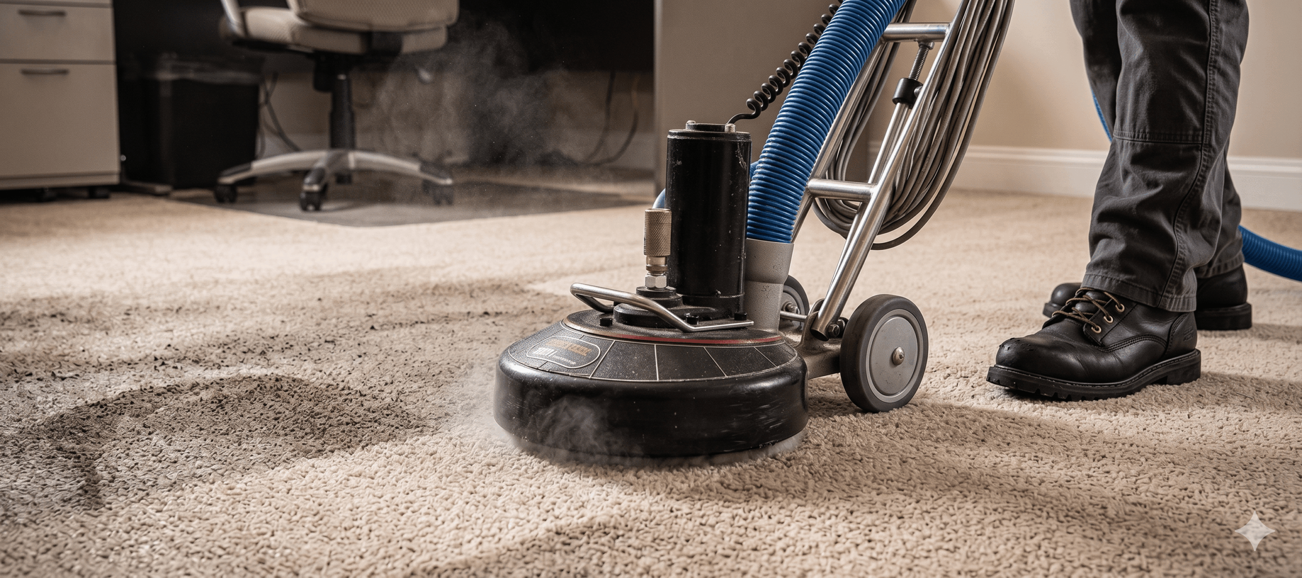 carpet being cleaned