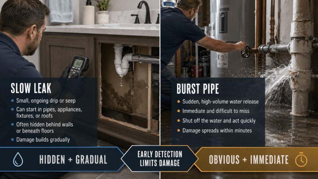 What Is a Slow Leak, and How Is It Different From a Burst Pipe