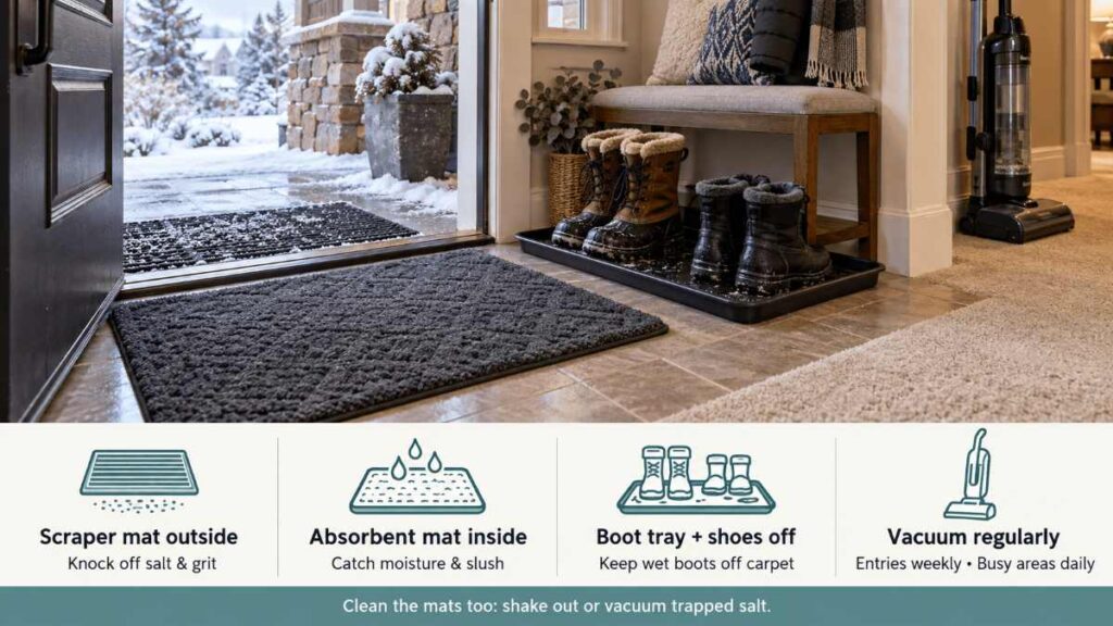 How do you keep salt out of your carpet this winter
