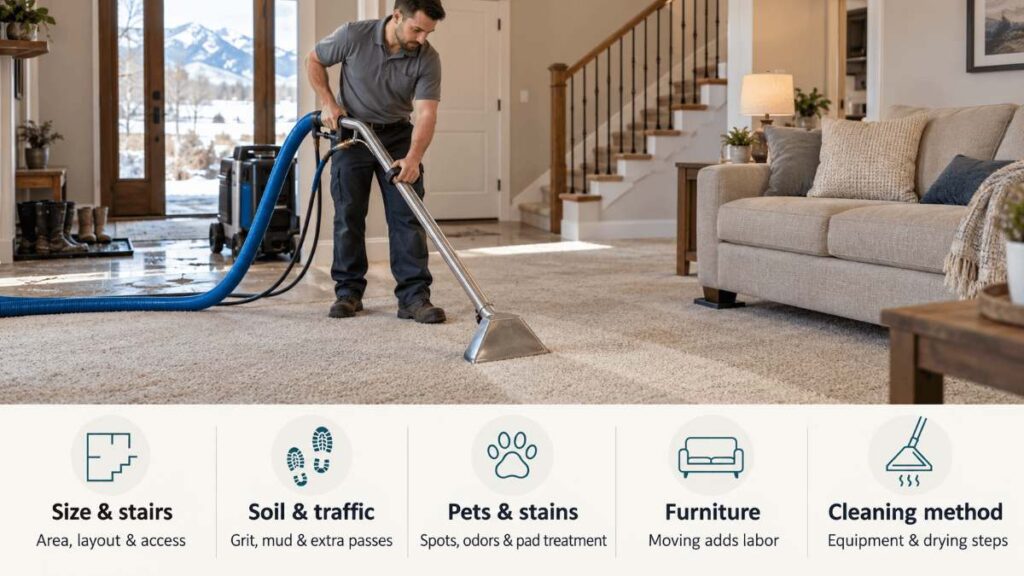 What changes the price of carpet cleaning in Cache Valley