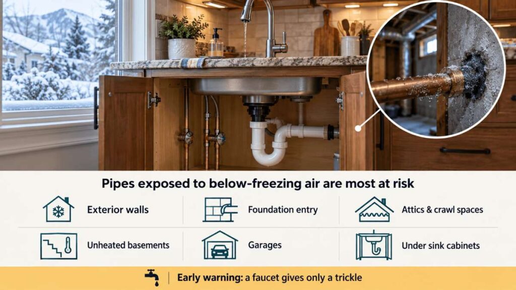 When do pipes freeze, and which pipes in your house are at risk